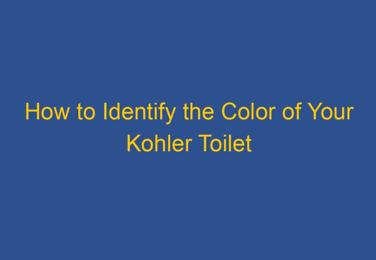 How to Identify the Color of Your Kohler Toilet