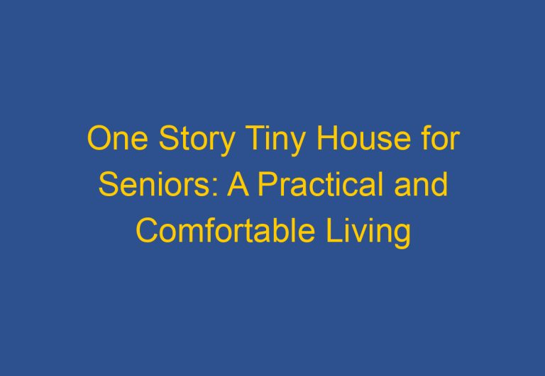 One Story Tiny House for Seniors: A Practical and Comfortable Living Option