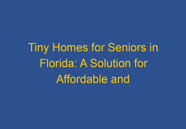 Tiny Homes for Seniors in Florida: A Solution for Affordable and Accessible Housing