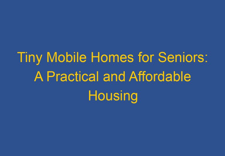 Tiny Mobile Homes for Seniors: A Practical and Affordable Housing Solution
