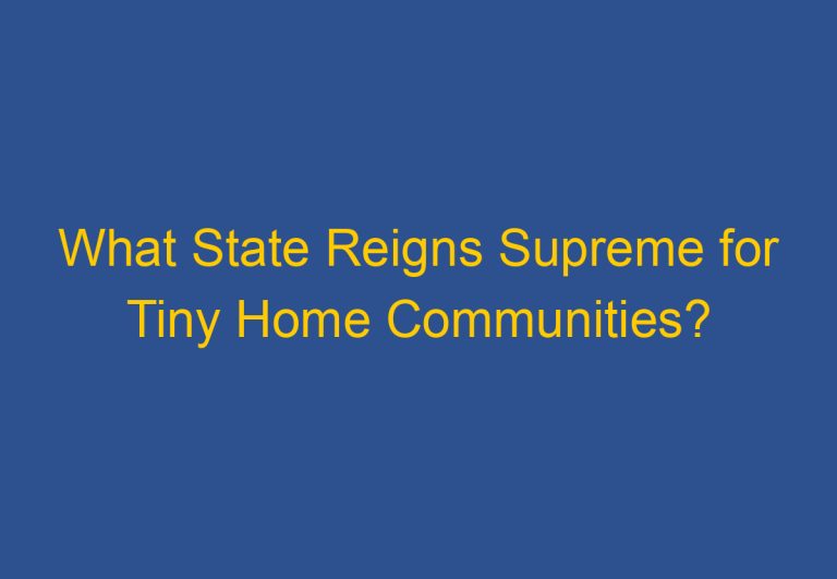What State Reigns Supreme for Tiny Home Communities?