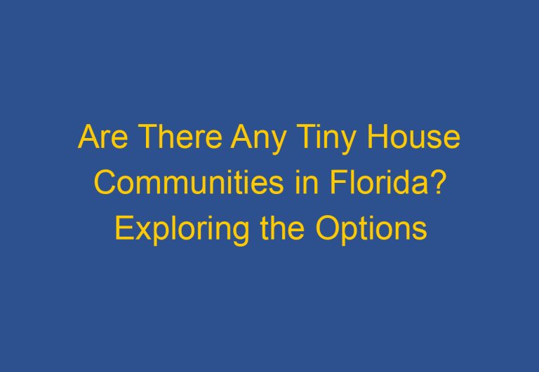 Are There Any Tiny House Communities in Florida? Exploring the Options