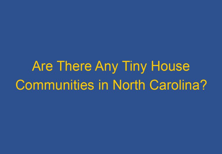 Are There Any Tiny House Communities in North Carolina?