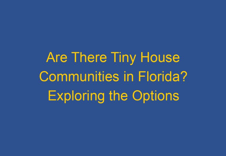 Are There Tiny House Communities in Florida? Exploring the Options