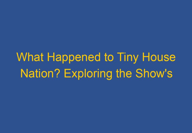 What Happened to Tiny House Nation? Exploring the Show’s Disappearance and Possible Reasons