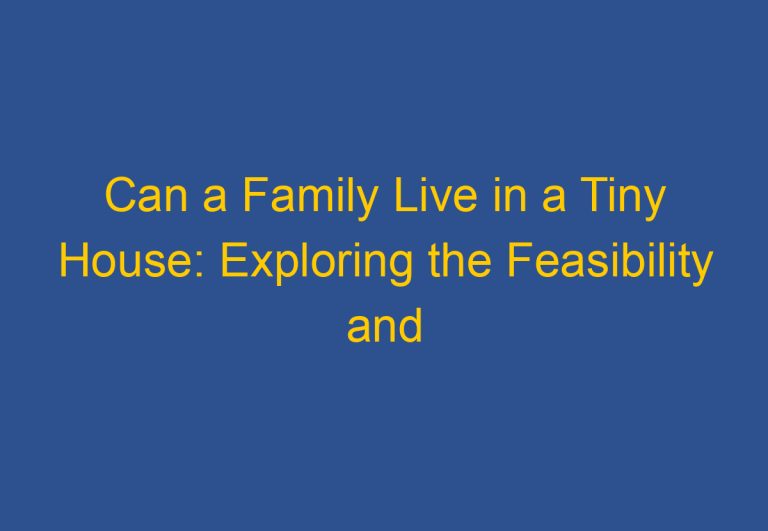 Can a Family Live in a Tiny House: Exploring the Feasibility and Challenges