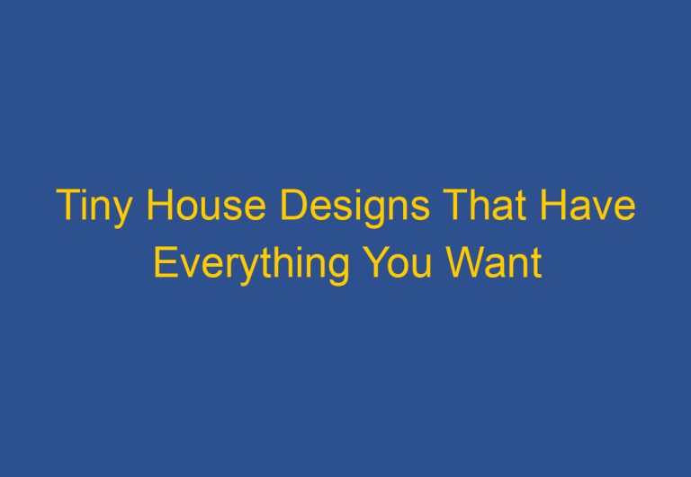 Tiny House Designs That Have Everything You Want