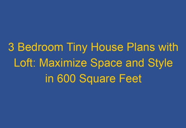 3 Bedroom Tiny House Plans with Loft: Maximize Space and Style in 600 Square Feet