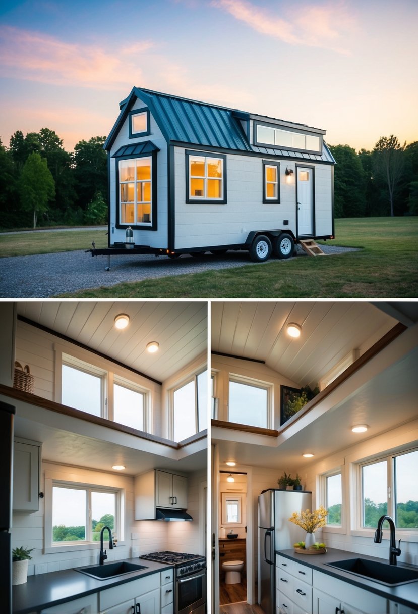 A cozy 12x32 tiny house with 2 bedrooms, featuring a compact yet functional floor plan with a living area, kitchen, and bathroom