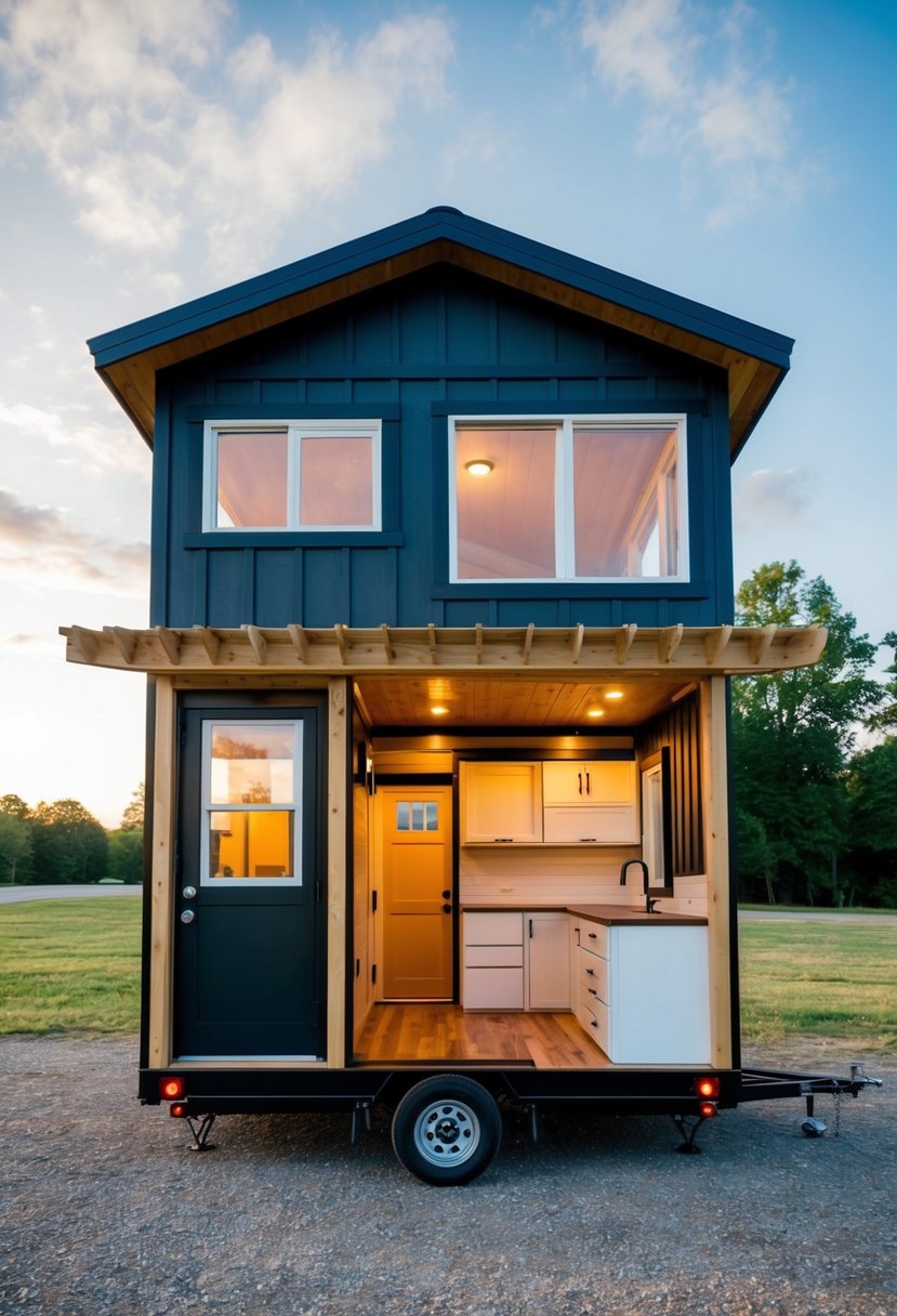 A 12x24 tiny house with double loft, showcasing clever storage and customization in the interior layout