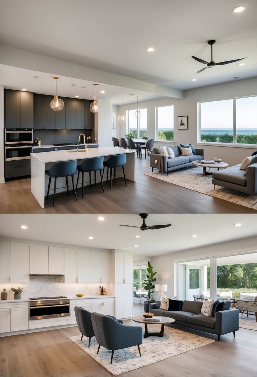 A cozy 2-bedroom Tesla home floor plan with an open-concept living and dining area, a modern kitchen, and spacious bedrooms with ample natural light