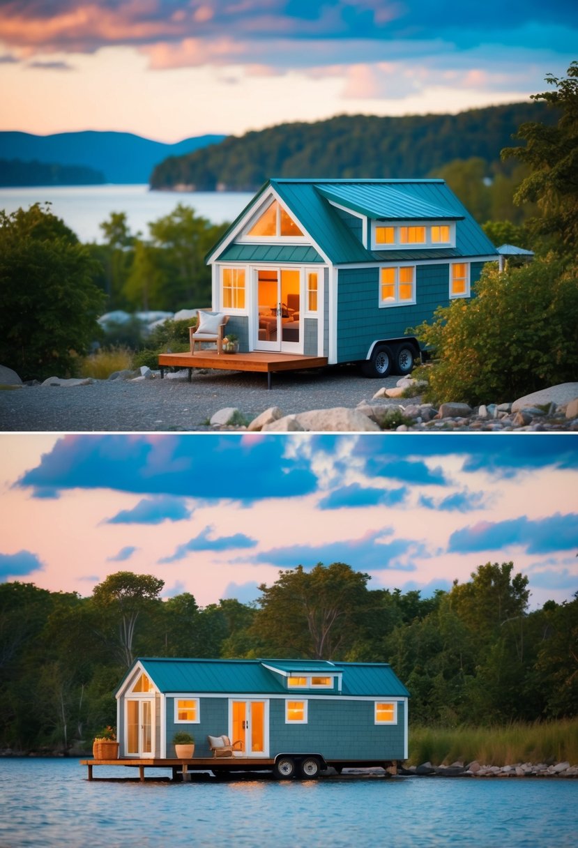 A cozy tiny home nestled by the Great Lakes, with a mini office nearby