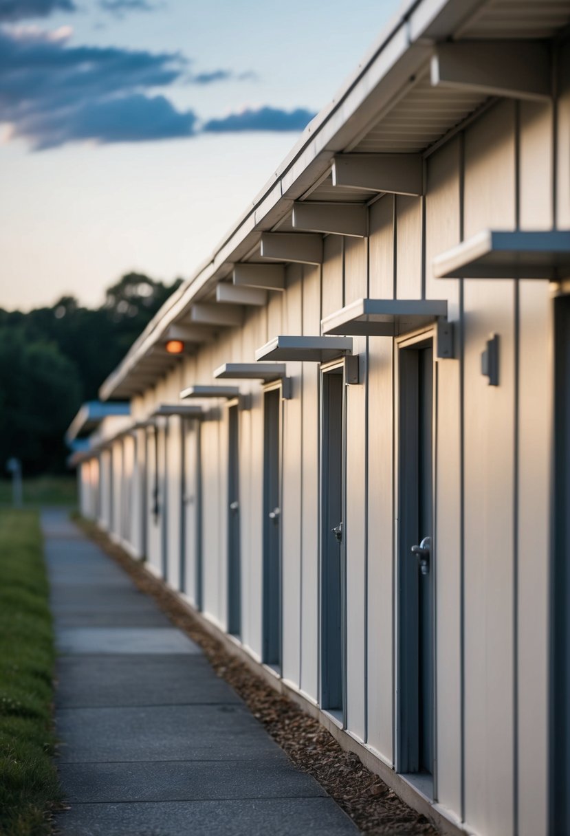 A row of shelters with support services for the homeless in Delaware