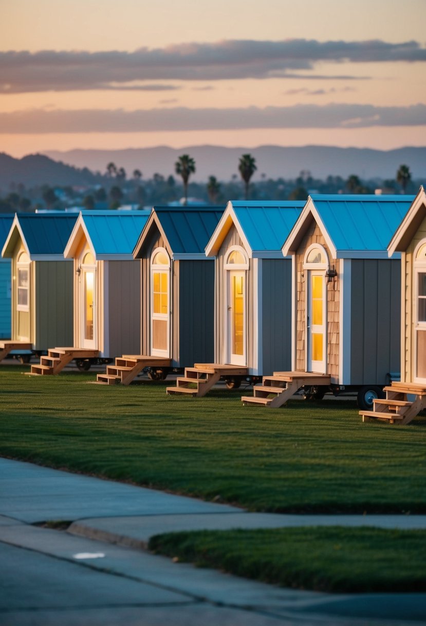 A row of tiny homes surrounded by debate and struggle in California