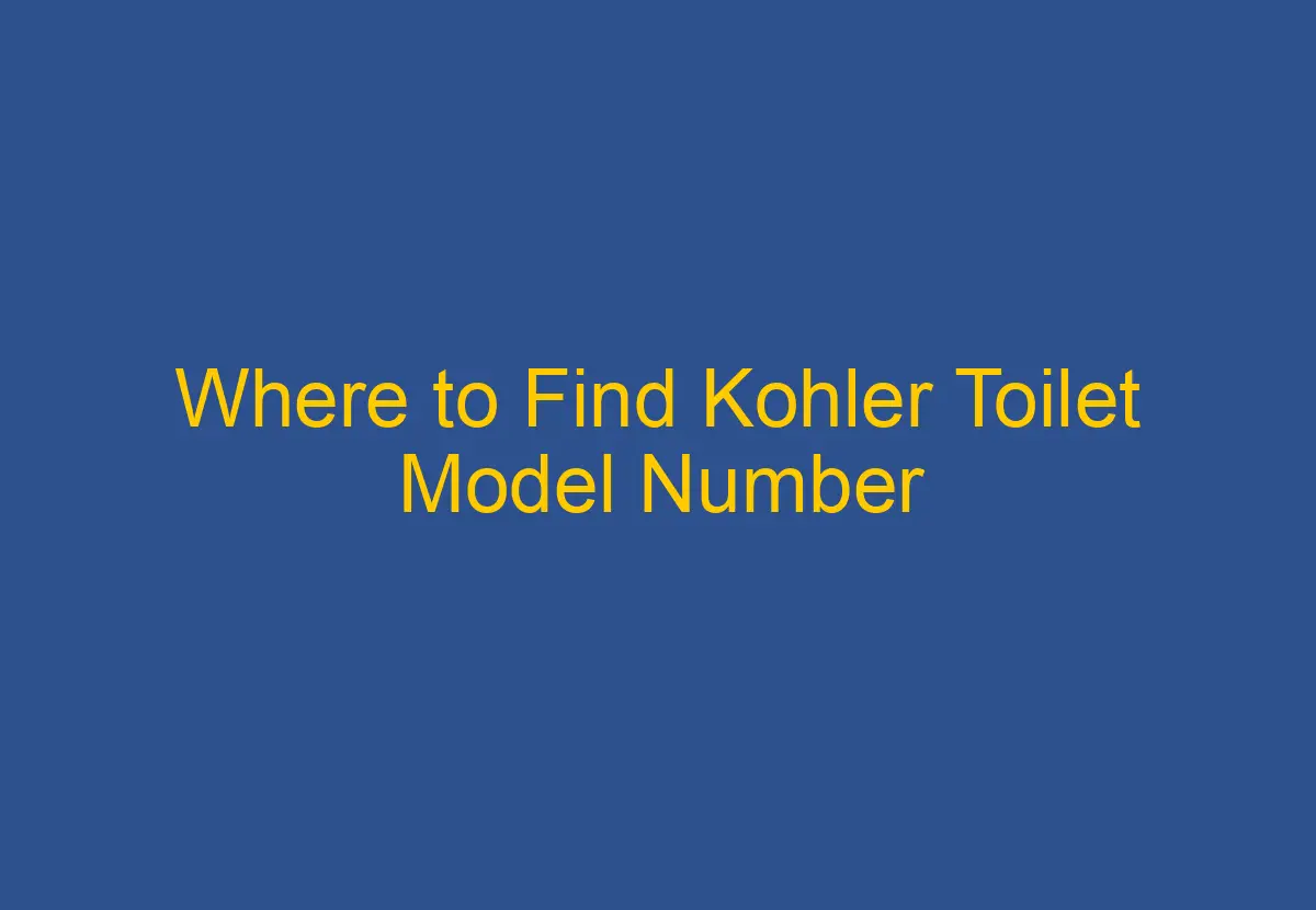 Where to Find Kohler Toilet Model Number DownsizeGeek