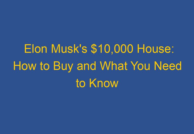 Elon Musk’s $10,000 House: How to Buy and What You Need to Know