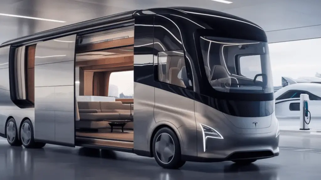 Interior of tesla motorhome