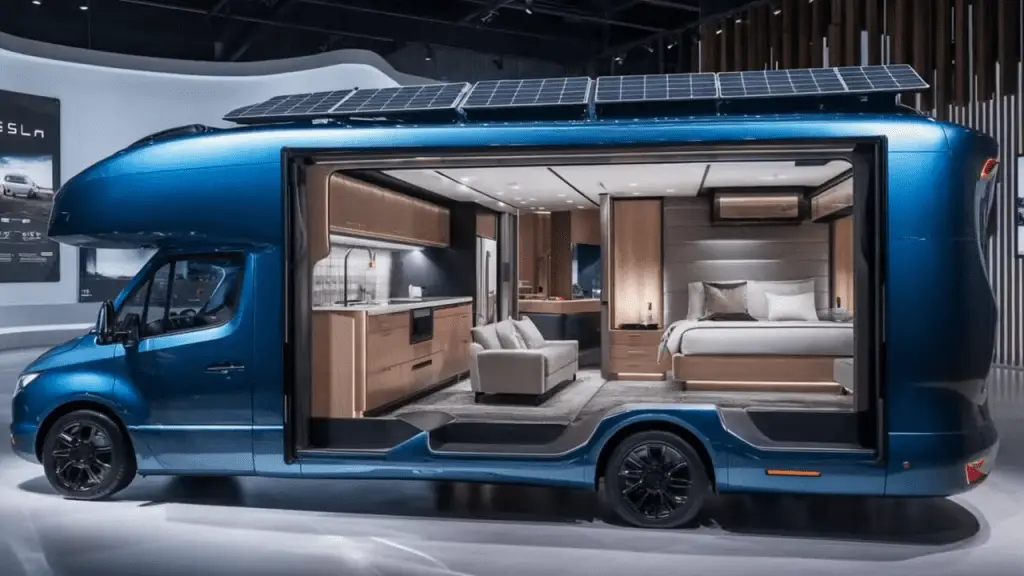 Luxurious Modern Interior of Tesla Motorhome