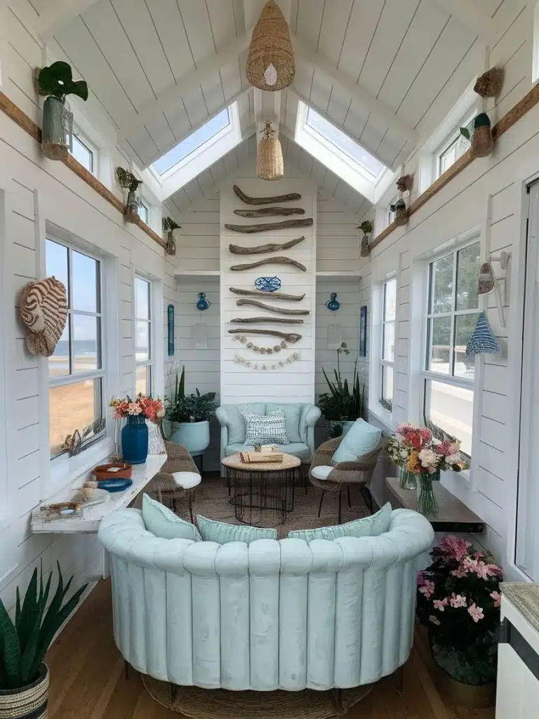 View of 13 Coastal Tiny House Interior Design Ideas for a Serene Getaway