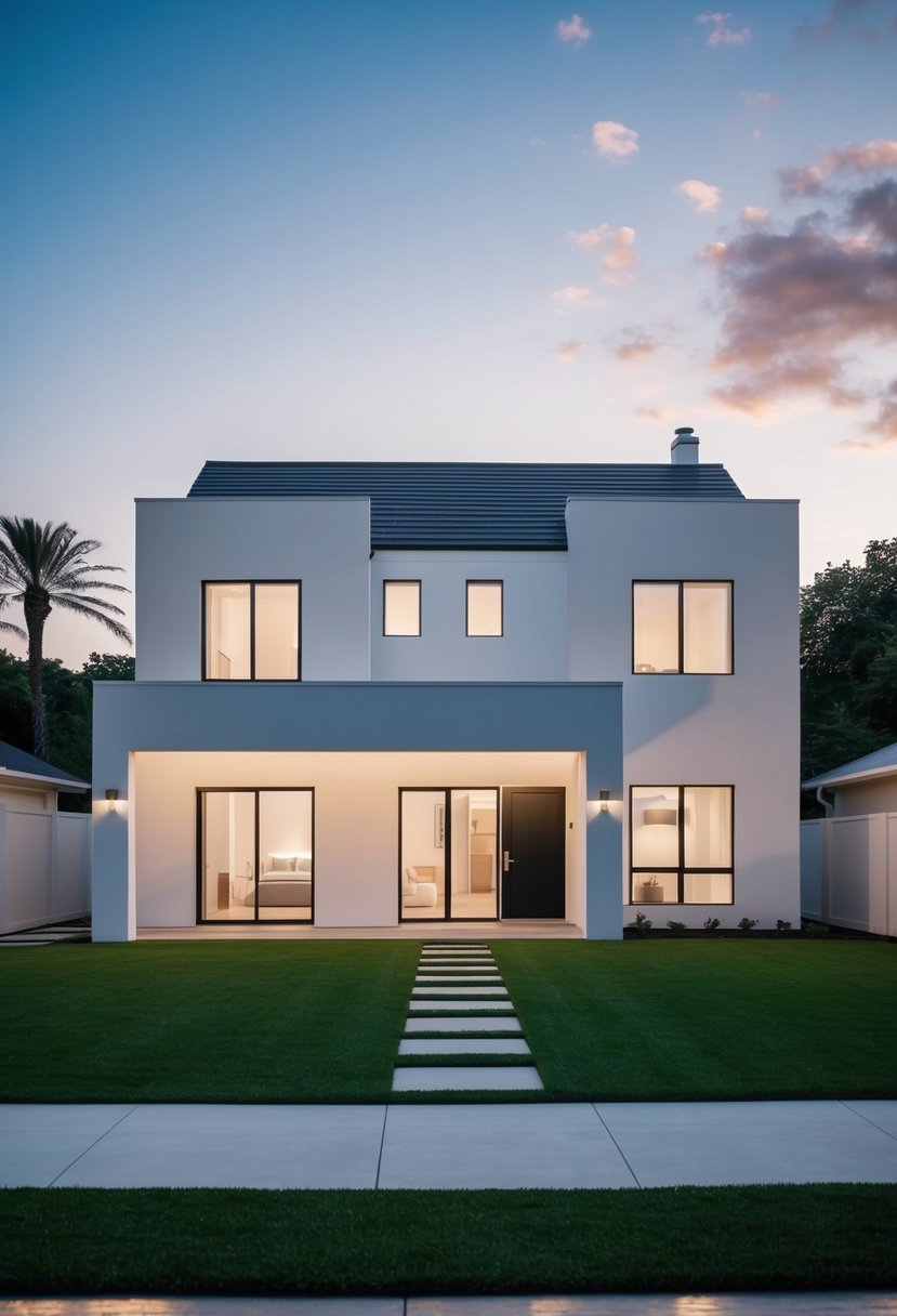 Simple 4 Bedroom House Plans: Efficient Designs for Modern Living 22 A simple 4-bedroom house plan with clear structural elements and minimalistic design