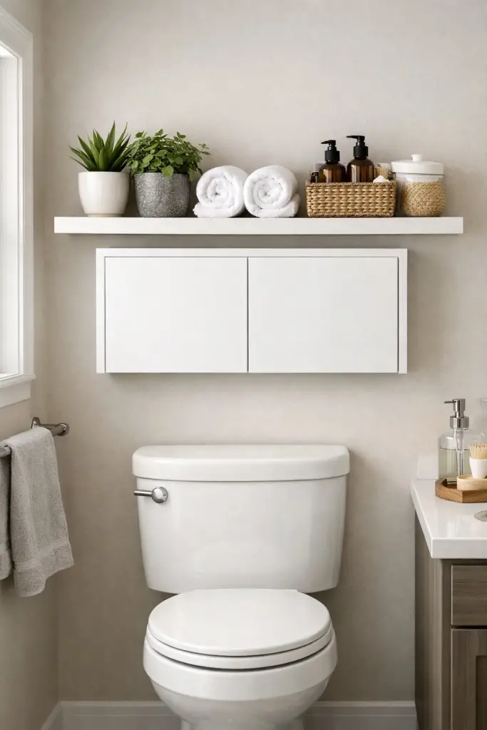 Above the-Toilet Decor & Storage Ideas: 7 Smart Solutions for Small Bathrooms 1 Above the-Toilet Decor & Storage Ideas: 7 Smart Solutions for Small Bathrooms