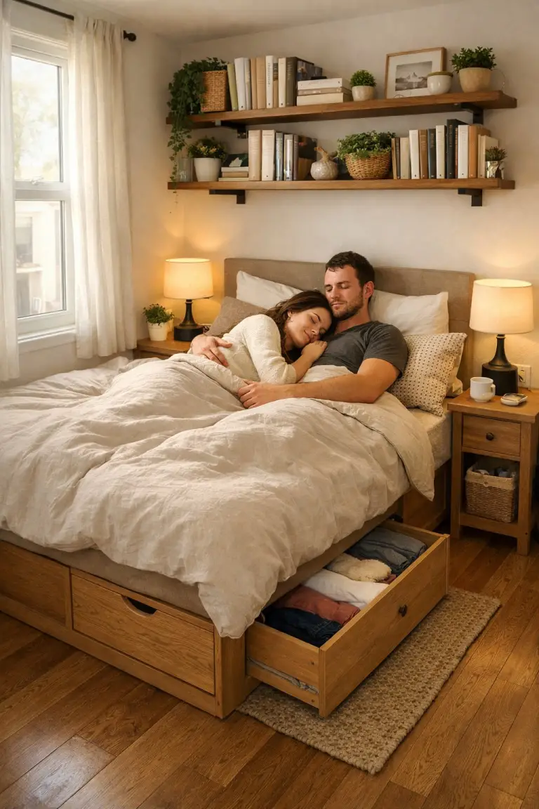 7 Tiny Bedroom Ideas for Couples to Maximize Space and Style