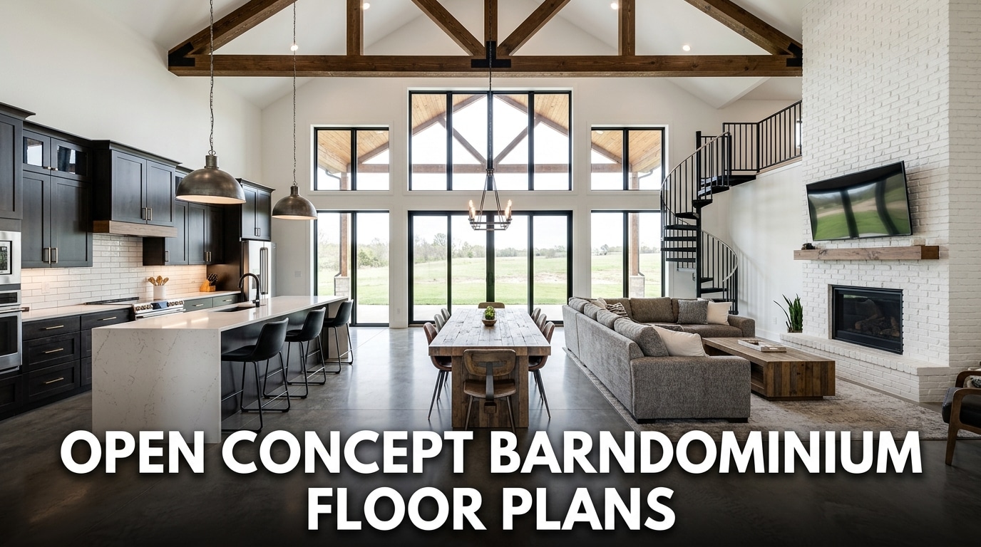 Open Concept Barndominium Floor Plans
