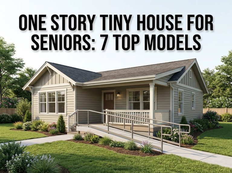 One story tiny house for seniors showing an accessible single-level small home with ramp and wide porch