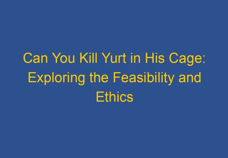 Can You Kill Yurt in His Cage: Exploring the Feasibility and Ethics of Killing Captive Animals