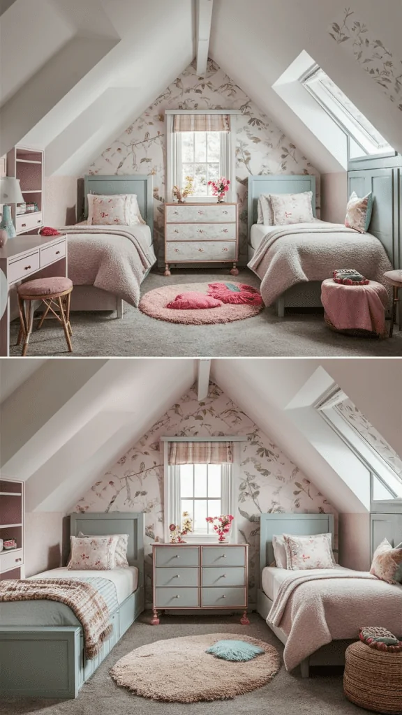 21 Creative Twin Girls or Sisters Bedroom Decorating Ideas for Small Rooms: Optimize Style and Space