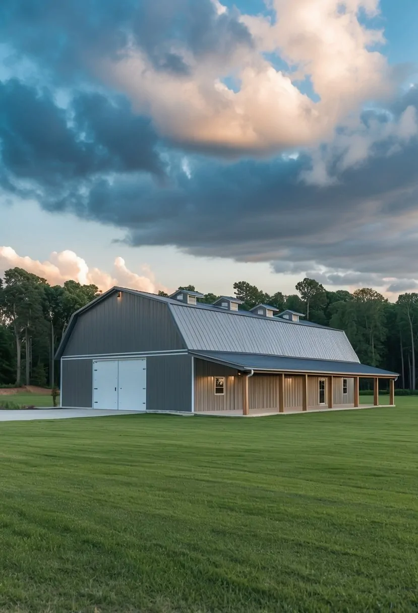 A spacious 30x50 barndominium with modern architectural designs and a functional layout