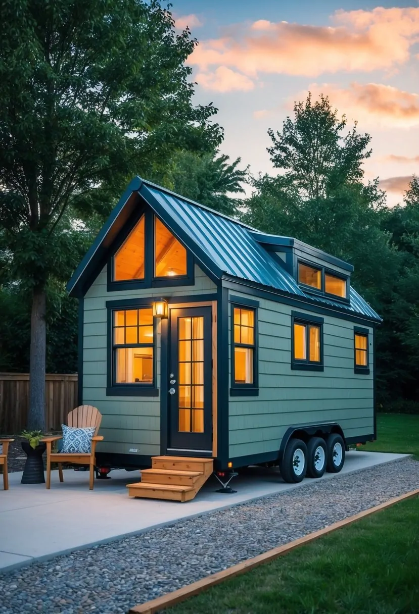 A cozy tiny home with NOAH certification, featuring durable materials, energy-efficient design, and space-saving features
