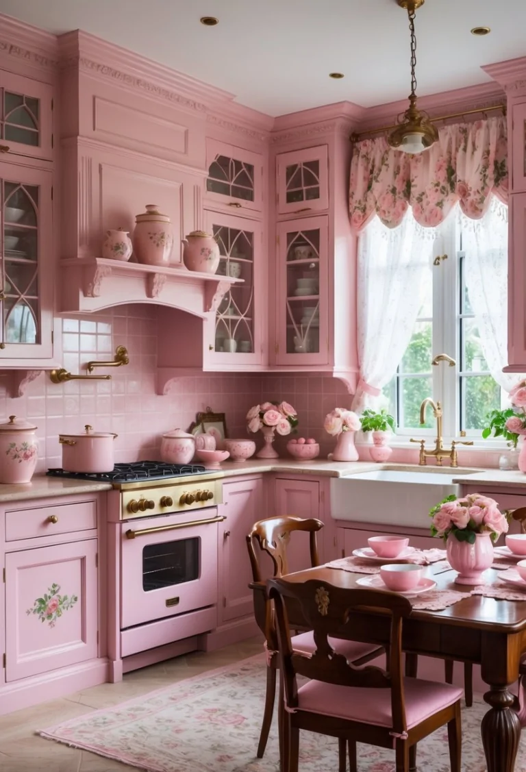 Victorian Style Kitchen Pink