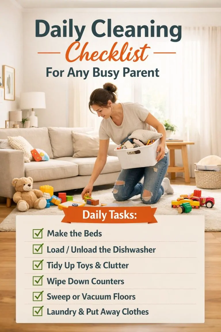 Daily Cleaning Checklist For Any Busy Parent